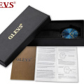 Caixa de presente preta da marca OLEVS Caixa de presente OLEVS para relógio Caixa de presente da alfândega para relógio de quartzo e relógio mecânico